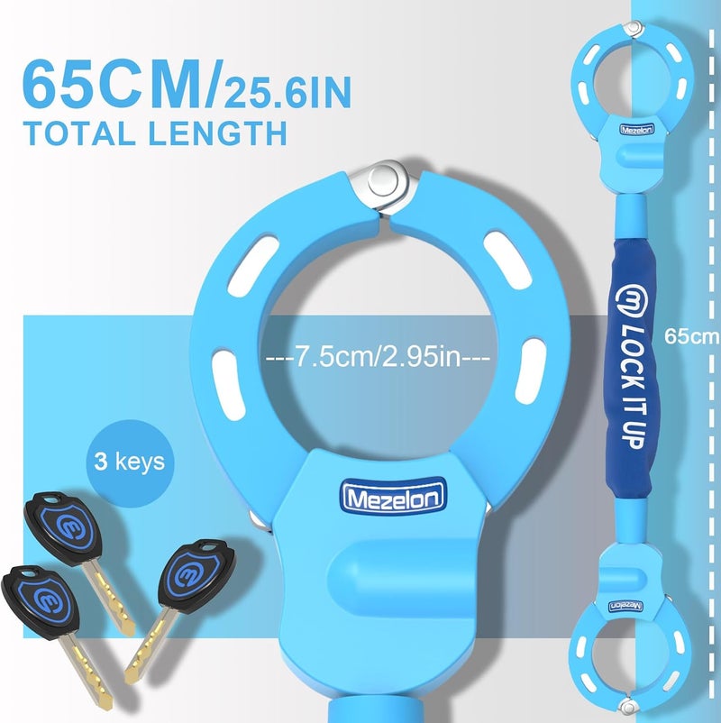 Mezelon Electric Scooter Lock, 8mm Chain Lock Bike Locks Heavy Duty Anti Theft with 3 Keys for E-Bike/Electric Scooters - Image 2